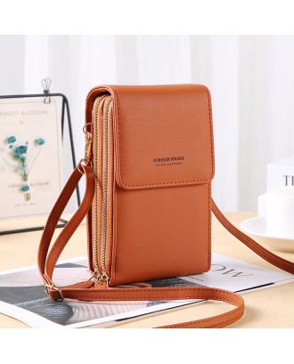 Women 6.5 Inch Touch Screen Bag RFID Clutch Bag Card Bag Large Capacity Multi-Pocket Crossbody Phone Bag