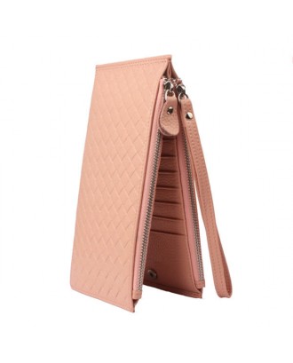 Men Women RFID Genuine Leather Long Wallet Credit Card Holder Zipper Wallet