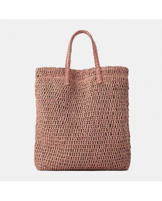 Women Travel Summer Beach Large Capacity Straw Handbag Tote Bag