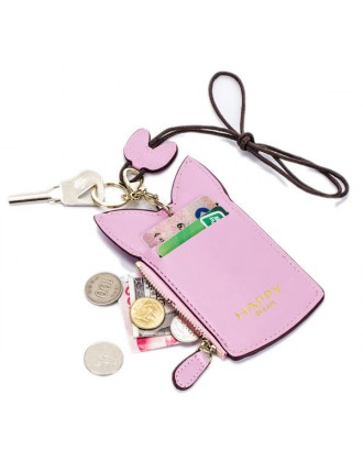 Cute Cartoon Pure Color Card Holder Coin Purse For Women